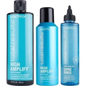 Matrix Total Results High Amplify Root Up Wash 10.1 oz Dry Shampoo 4 oz Shine Rinse 6.8 oz Trio Womens Matrix