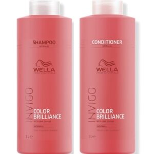 Wella Invigo Brilliance Color Protection Shampoo/Conditioner Normal Hair Liter Duo Womens Wella