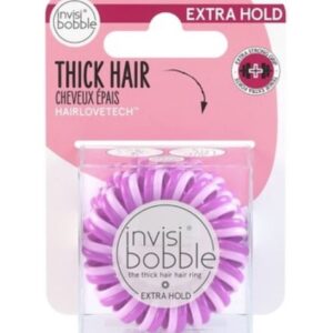 Invisibobble Extra Hold Hair Elastics – The Secret Purple (3 Pack) Womens Invisibobble