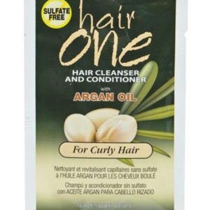 Hair One Cleanser and Conditioner with Argan Oil For Curly Hair 0.608 oz Womens Fiske Shampoos