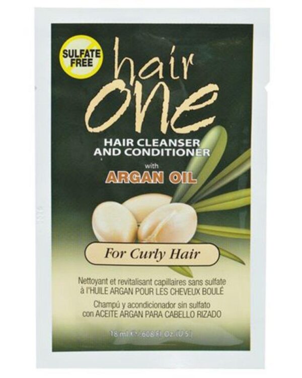 Hair One Cleanser and Conditioner with Argan Oil For Curly Hair 0.608 oz Womens Fiske Shampoos