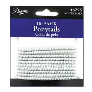 Diane 10-Pack Ponytails White/Silver Womens Diane Hair Accessories