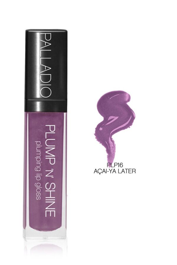 Palladio Plump ‘n’ Shine Lip Gloss- Acai-Ya Later PLP16 Womens Palladio Lips Makeup