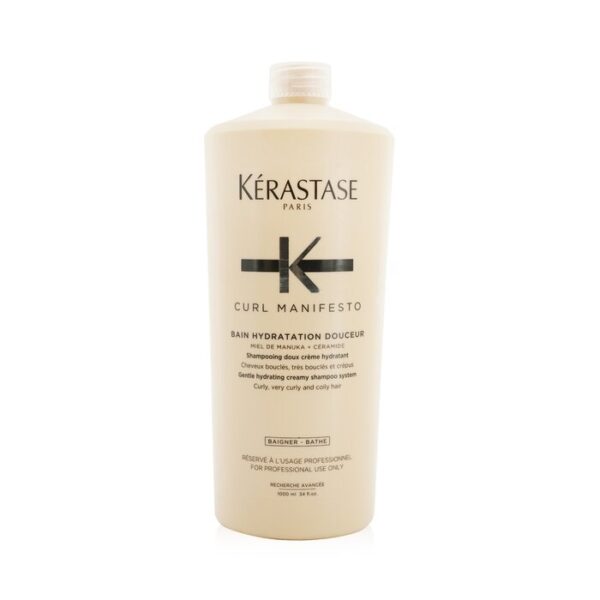 Kerastase Curl Manifesto Bain Hydratation Douceur Shampoo Gentle Creamy Shampoo For Curly Very Curly And Coily Hair Salon Size 1000Ml