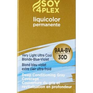 Clairol Soy4Plex 9AA-BV/30D Very Light Ultra Blonde Blue Violet LiquiColor Permanent Hair Color Womens Clairol Hair Color