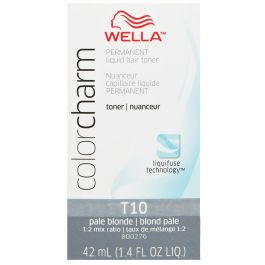 Wella Color Charm Permanent Liquid Hair Toner T10 Pale Blonde 1.4 oz Womens Wella Hair Color