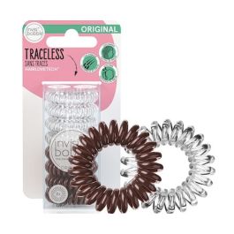 Invisibobble Original The Traceless Hair Ring – Crystal Clear and Pretzel Brown (8 Pack) Womens Invisibobble